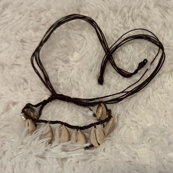 Brown Cowrie Shell Adjustable Bracelet or Necklace - Picture 3 of 6